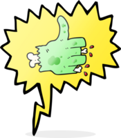 Hand gezeichnet Rede Blase Karikatur Zombie Hand png