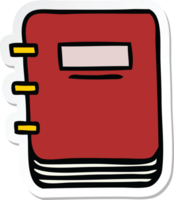 sticker of a cute cartoon note book png