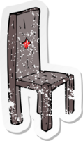 retro distressed sticker of a cartoon old chair png