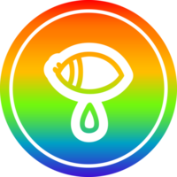 crying eye circular icon with rainbow gradient finish png