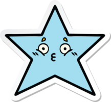klistermärke av en söt tecknad stjärnfisk png