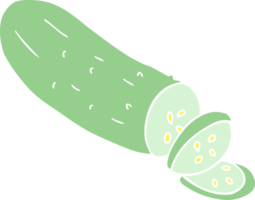 flat color illustration of sliced cucumber png