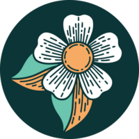 iconic tattoo style image of a flower png