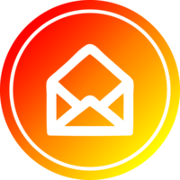 envelope letter circular icon with warm gradient finish png