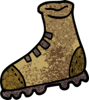 grunge textured illustration cartoon walking boot png