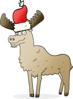 hand drawn cartoon christmas moose png