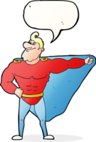 lustiger Cartoon-Superheld mit Sprechblase png