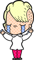 cartoon crying girl png