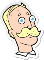 adesivo de um homem de desenho animado com bigode png