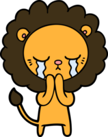 lion de dessin animé qui pleure png