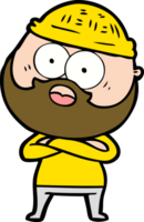 cartoon surprised bearded man png