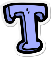 sticker of a cartoon letter T png