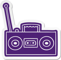 cartoon sticker of a retro cassette player png