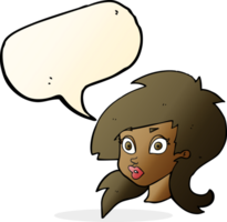 cartoon pretty surprised woman with speech bubble png