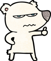 arrabbiato orso polare cartone animato dando pollici su png