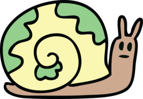 hand drawn quirky cartoon snail png