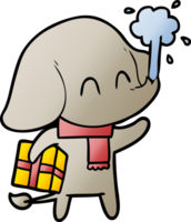 cute cartoon elephant spouting water png