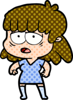 mujer cansada de dibujos animados png