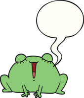 cute cartoon frog with speech bubble png