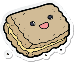 sticker of a cartoon biscuit png