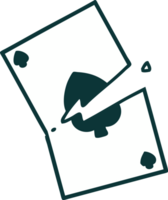 iconic tattoo style image of a torn card png