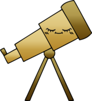 gradient shaded cartoon of a telescope png