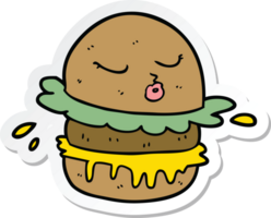 sticker of a cartoon fast food burger png