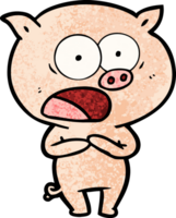 dessin animé cochon criant png