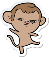 sticker of a cartoon annoyed monkey png