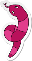 mano disegnato etichetta cartone animato di un' lungo serpente png