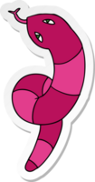 main tiré autocollant dessin animé de une longue serpent png