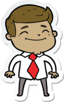 sticker of a happy cartoon businessman png