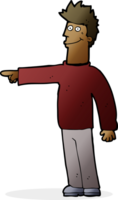 cartoon happy pointing man png