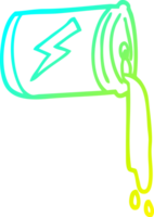 cold gradient line drawing of a cartoon pouring soda can png