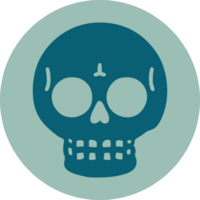 iconic tattoo style image of a skull png