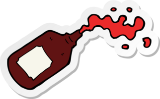 sticker of a cartoon squirting blood bottle png