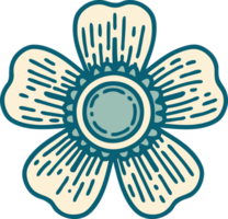 ikonisches Tattoo-Stil-Bild einer Blume png