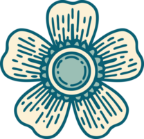 iconic tattoo style image of a flower png