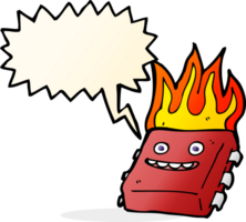 cartoon red hot computer chip with speech bubble png