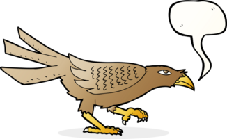 cartone animato uccello con discorso bolla png