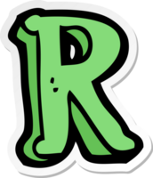 sticker van een tekenfilm letter r png