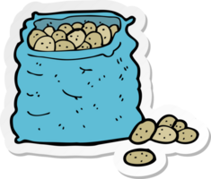 sticker of a cartoon sack of potatoes png