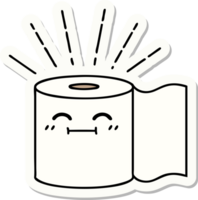 sticker of a tattoo style toilet paper character png