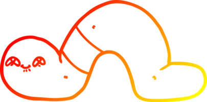 warm gradient line drawing of a cartoon worm png