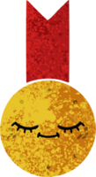 retro Illustration Stil Karikatur von ein Gold Medaille png