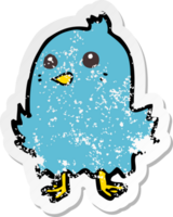 retro distressed sticker of a cartoon bird png