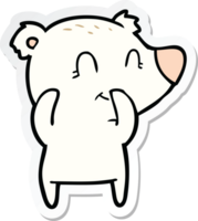 sticker of a giggling polar bear cartoon png