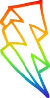 arco iris degradado línea dibujo de un dibujos animados relámpago tornillo símbolo png