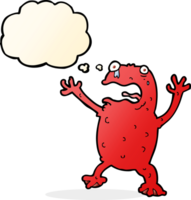 cartoon poisonous frog with thought bubble png