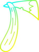 cold gradient line drawing of a cartoon of an axe png